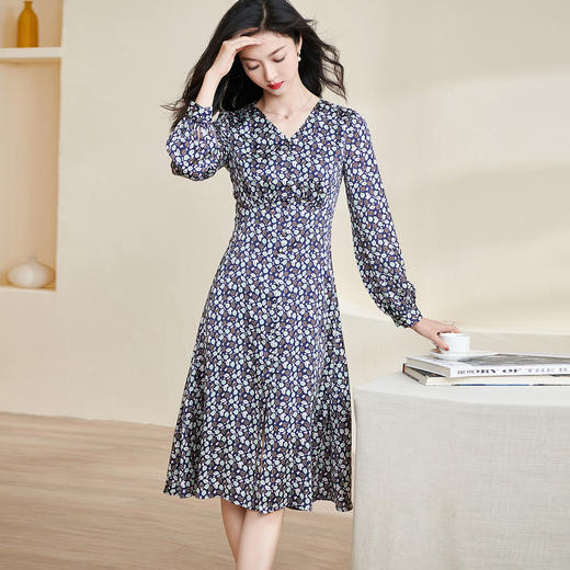 剩S/M/L/XL 米思阳2026春季新款优雅精致耐看小碎花连衣裙高腰显瘦大摆裙2289 商品图0