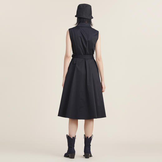 谜底赫本小黑裙2022秋新品西装领收腰中长款风衣外套女223ME1144 商品图2