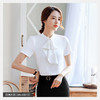 XZ-9612衬衫女时尚洋气新款夏季韩版收腰百搭荷叶边职业短袖衬衣 商品缩略图5