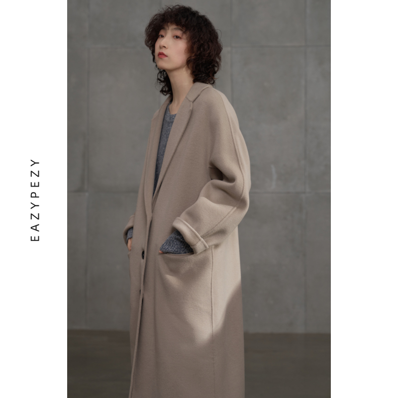 EAZYPEZY 2022AW 远山廓形羊绒羊毛大衣