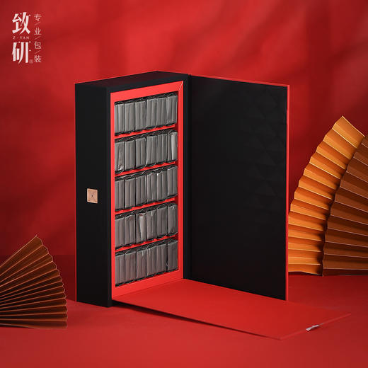 春节高端创意大红袍礼品盒通用岩茶红茶半斤装30摆泡茶叶包装盒空礼盒 商品图2