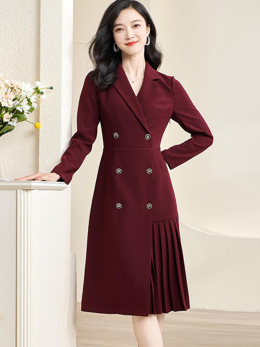 剩S 米思阳2024春季新款优雅气质通勤西装连衣裙修身显瘦长袖裙子2842 商品图1