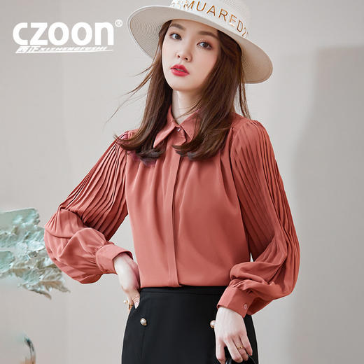 XZ-Q6612秋季设计感小众衬衫优雅甜美衬衣新款女装小清新上衣 商品图0