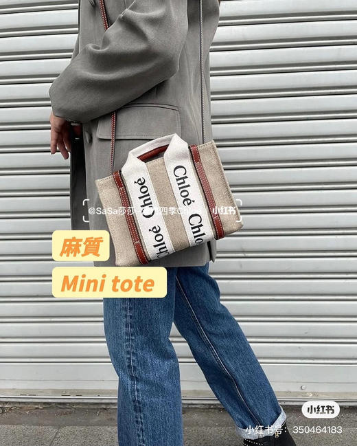 Chloe.woody mini托特-棕色 商品图3