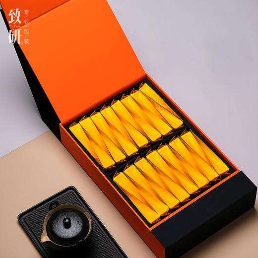 春节高档红茶精致礼品盒通用岩茶大红袍30摆泡长泡袋半斤装茶叶包装盒 商品图3