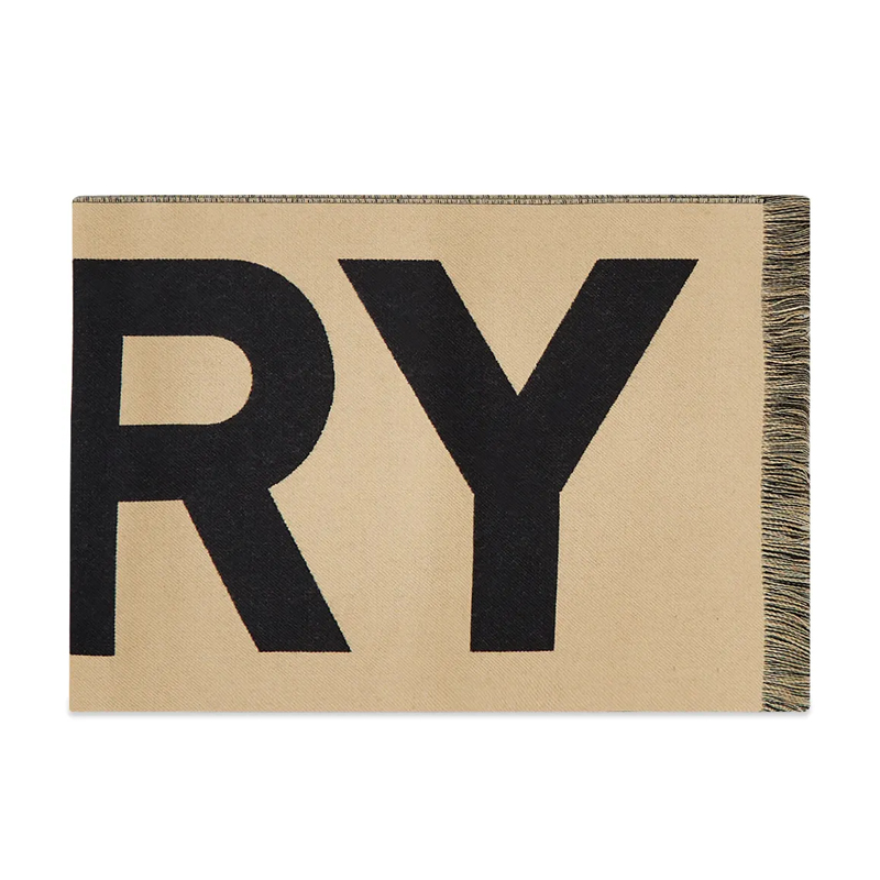 【四】BURBERRY 巴宝莉 男女通用字母徽标羊毛流苏围巾 混色 8057147 A7026