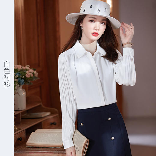 XZ-Q6612秋季设计感小众衬衫优雅甜美衬衣新款女装小清新上衣 商品图5
