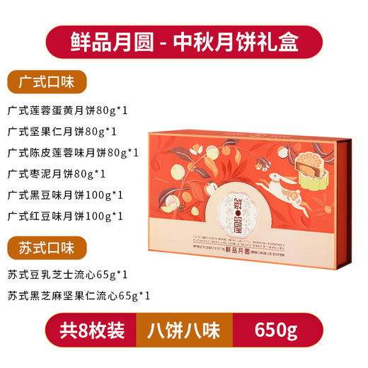 【果叔严选】鲜品屋鲜品月圆月饼礼盒650g 商品图1