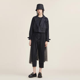 谜底2022秋新品两件时尚套装风衣女配内搭马甲短款外套223ME1081