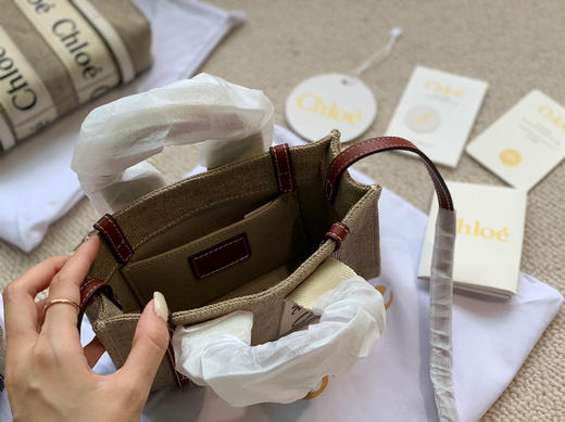 Chloe.woody mini托特-棕色 商品图6