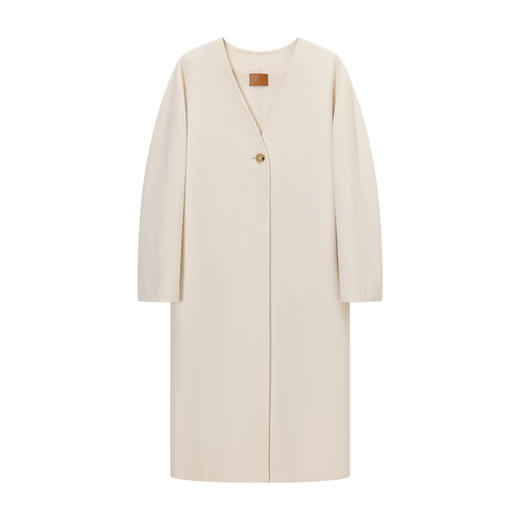 EAZYPEZY 2022AW 满月无领真丝羊毛大衣 商品图4