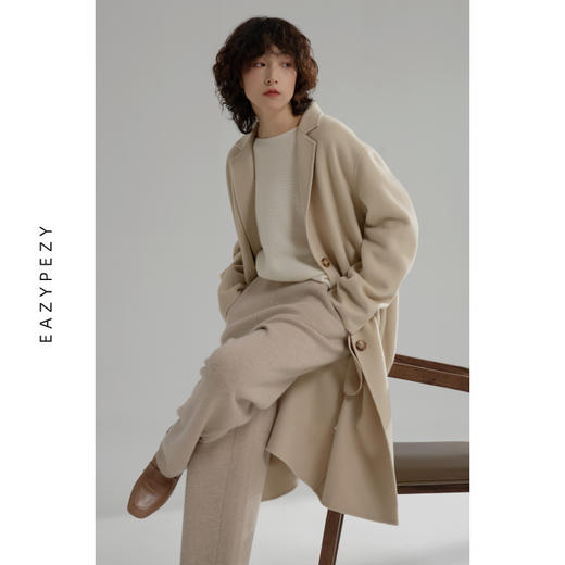 EAZYPEZY 2022AW 晚秋小翻领西装羊绒羊毛大衣 商品图2