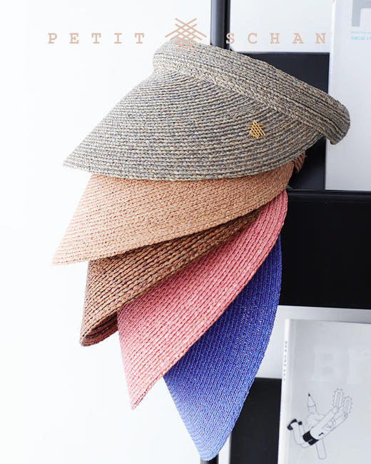 PETIT SCHAN小闪 #039 smiling cap 笑脸帽  进口拉菲草辫发箍空顶帽女防晒遮阳防紫外线帽子 商品图1