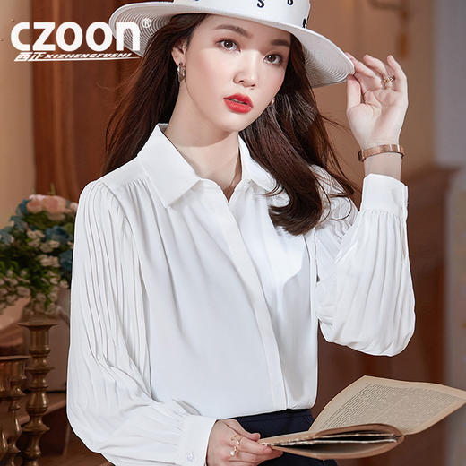 XZ-Q6612秋季设计感小众衬衫优雅甜美衬衣新款女装小清新上衣 商品图1