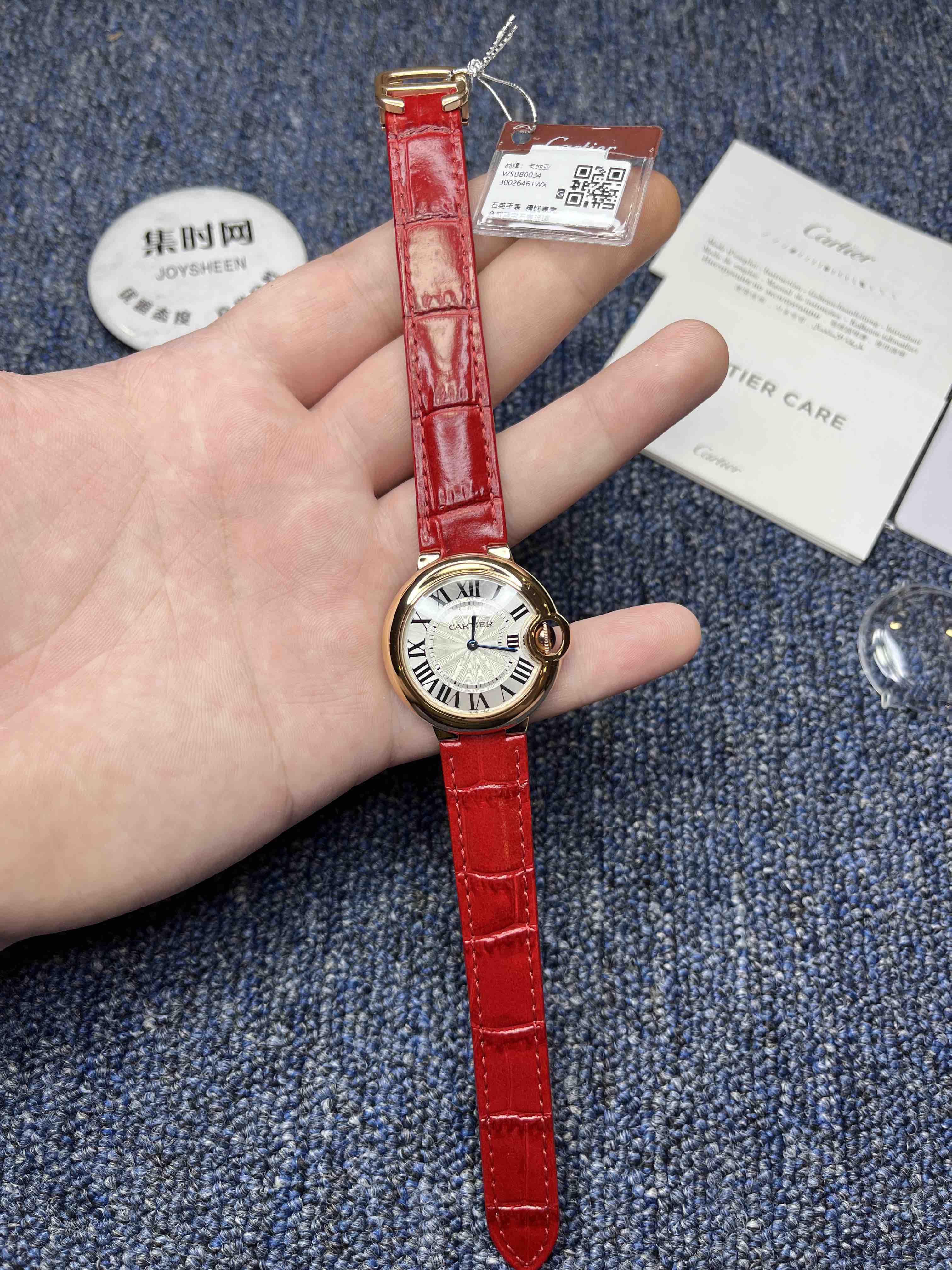 卡地亚v6蓝气球系列 中号33mm 玫金壳 女士腕表 搭载瑞士进口石英机芯