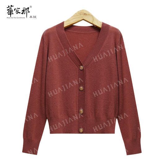 100%山羊绒V领开衫B01-001 商品图2