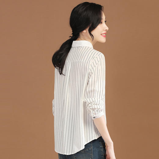 条纹长袖拼接衬衣，法式设计感小众衬衫上衣GYM-B0630 商品图1
