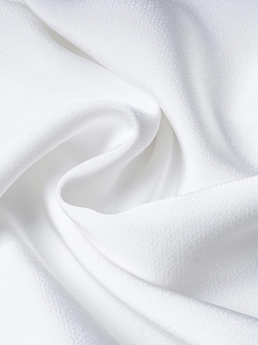 米思阳2024秋季新款简约气质白色缎面衬衫飘带领长袖宽松衬衣2675 商品图2