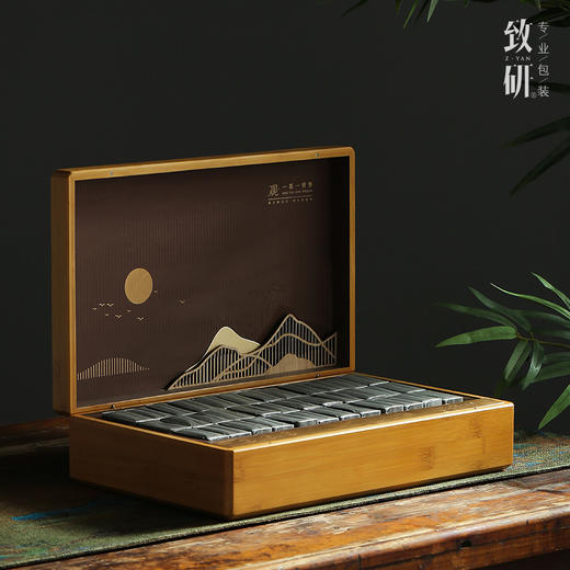 复古高档竹质茶叶空礼盒通用岩茶红茶二三两肉桂精致茶叶包装礼盒 商品图3