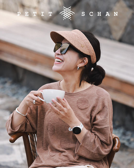 PETIT SCHAN小闪 #039 smiling cap 笑脸帽  进口拉菲草辫发箍空顶帽女防晒遮阳防紫外线帽子 商品图12