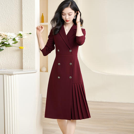 剩S 米思阳2024春季新款优雅气质通勤西装连衣裙修身显瘦长袖裙子2842 商品图0