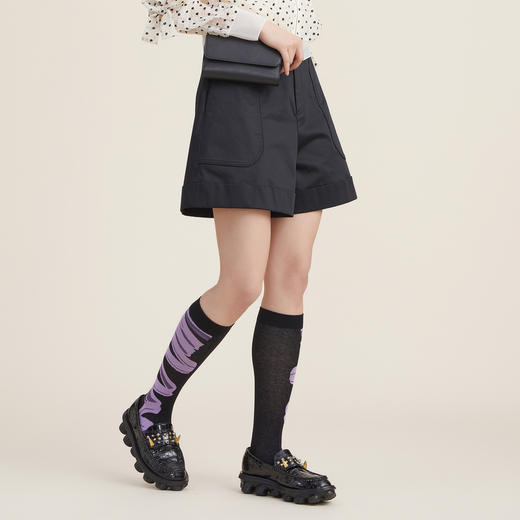 谜底短裤女2022秋新品宽松高腰外穿阔腿裤a字显瘦休闲裤223MK1139 商品图1