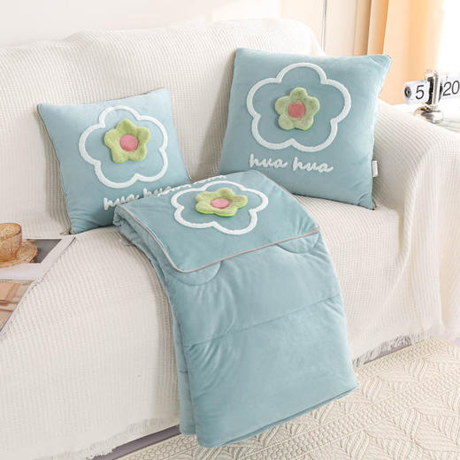 多功能加厚加绒抱枕被子两用折叠汽车内靠枕办公室保暖午睡空调毯 FYJ-QF 商品图5