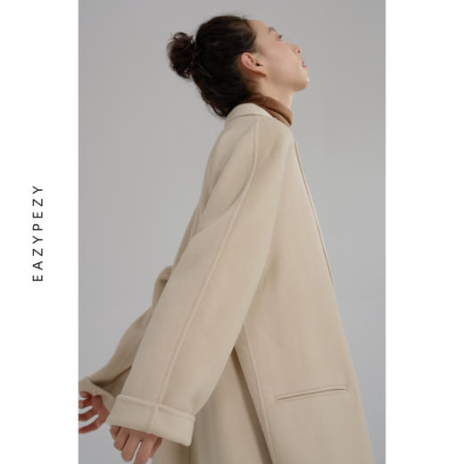 EAZYPEZY 2022AW 远山廓形羊绒羊毛大衣 商品图2