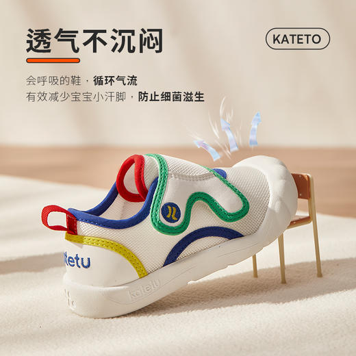 卡特兔喵喵鞋幼儿园室内鞋宝宝学步鞋婴儿鞋小白鞋女童板鞋机能鞋 商品图2