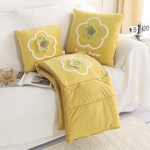 多功能加厚加绒抱枕被子两用折叠汽车内靠枕办公室保暖午睡空调毯 FYJ-QF 商品图2