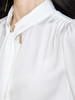 米思阳2024秋季新款简约气质白色缎面衬衫飘带领长袖宽松衬衣2675 商品缩略图3