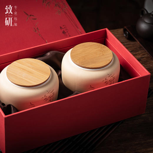 2021高档茶叶包装礼盒碧螺春绿茶陶瓷茶叶罐礼盒通用定制茶叶空盒 商品图3