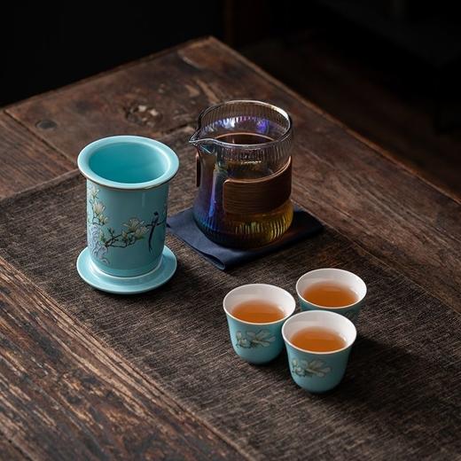 【唐丰】雀上枝头玻璃陶瓷旅行茶具套装一壶三杯户外便携包M仓 商品图3