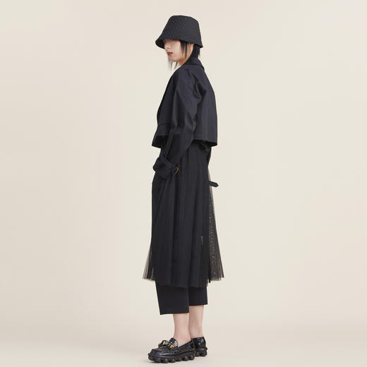 谜底2022秋新品两件时尚套装风衣女配内搭马甲短款外套223ME1081 商品图2