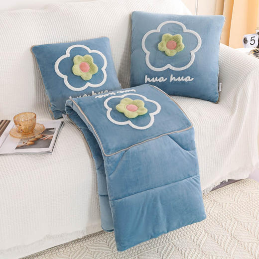 多功能加厚加绒抱枕被子两用折叠汽车内靠枕办公室保暖午睡空调毯 FYJ-QF 商品图4