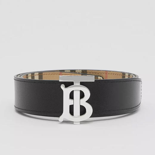 【一】BURBERRY 巴宝莉 男士双面 Monogram Motif Vintage 格纹TB专属标识腰带 格子 8052779 A7026 商品图1