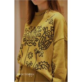 2楼MYSCISSORS希色服饰童趣印花粗纹双层针织面科