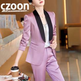 XZ-LX20229608醋酸缎面小西装外套女春夏新款韩版职业装气质女神范垂感时尚