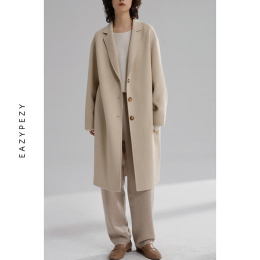 EAZYPEZY 2022AW 晚秋小翻领西装羊绒羊毛大衣 商品图3