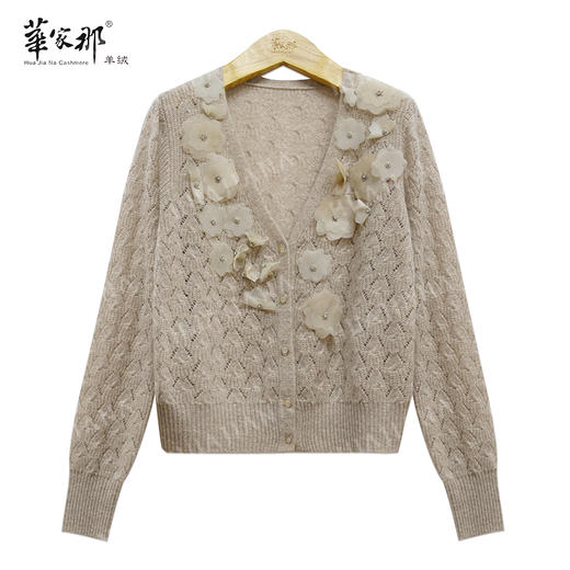 【華家那】100%山羊绒V领开衫B01-006 商品图5