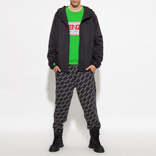 KENZO 高田贤三 男士棉质字母刺绣徽标圆领长袖卫衣 绿色 FC65 SW416 4ME 57 商品图3
