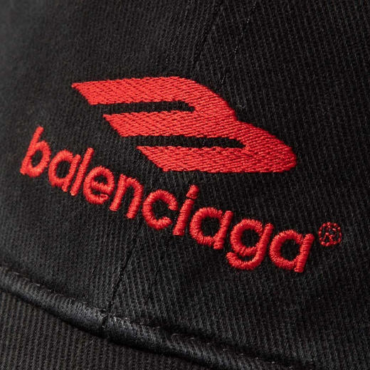 BALENCIAGA 巴黎世家 男士棉质 3B 运动徽标刺绣棒球帽 黑色 697749 410B2 1074 商品图3