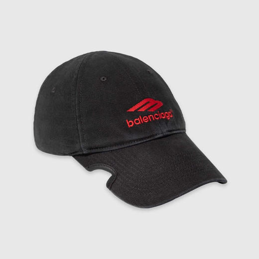 BALENCIAGA 巴黎世家 男士棉质 3B 运动徽标刺绣棒球帽 黑色 697749 410B2 1074 商品图1