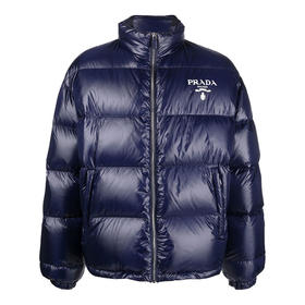 PRADA 普拉达 男士 Re-Nylon 再生尼龙字母徽标印花羽绒服 蓝色 SGC089 11A9 F0SVF