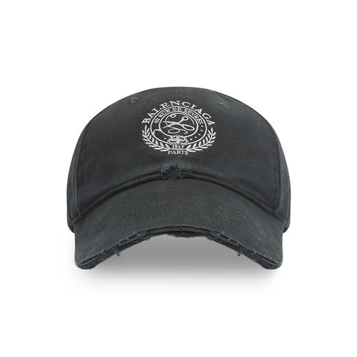 BALENCIAGA 巴黎世家 男士棉质 Scissors Crest 剪刀徽标刺绣棒球帽 黑色 697755 414B8 1077 商品图0