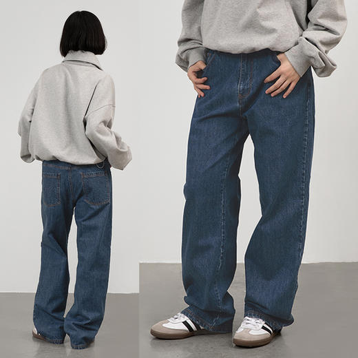 CryingCenter 复古湛蓝直筒利落牛仔裤 显瘦神裤 哭喊中心 商品图1