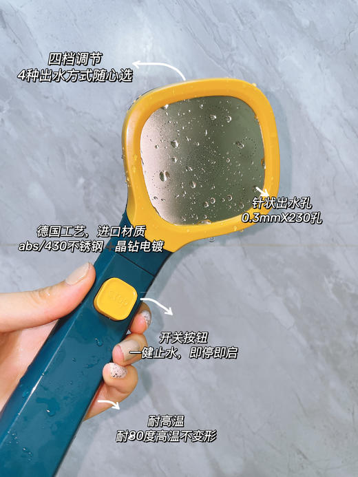【限时折扣】捷克四档增压淋浴花洒 商品图4