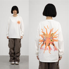 CryingCenter 在太阳上决斗大印花长袖tee男女宽松造型感