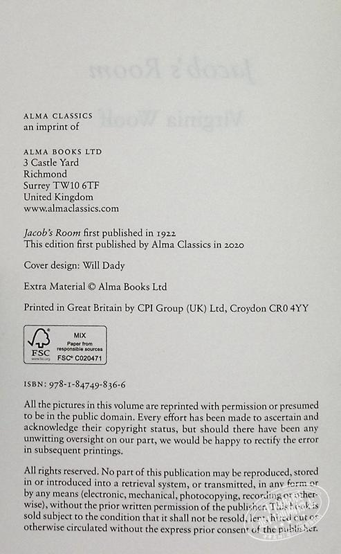 预售 【中商原版】弗吉尼亚·伍尔夫：雅各的房间 英文原版 Alma Classics:Jacob's Room Virginia Woolf 商品图4