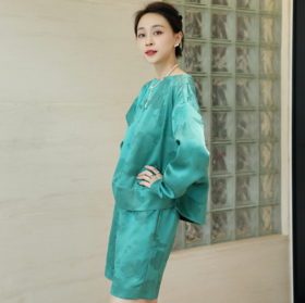 直播秒杀|盛唐牡丹 重缎香云纱女短裤（单件） .潮快闪[福利品]